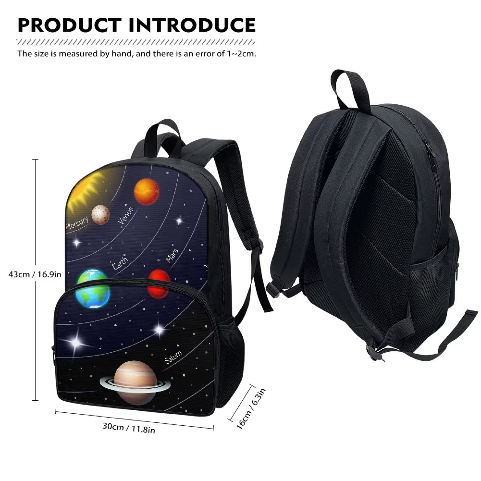 Mumeson Space Planet Backpack School Bag for Kids Teen Casaul School Backpack Daypack Lightweight School Bags Bookbags Soft Backing Breathable School Bag Satchel