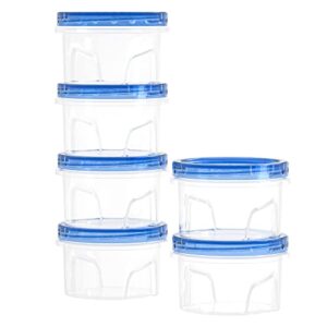freshmage [6 pack-16 oz] freezer containers with lids, reusable round bpa-free airtight freezer containers with twist top lids for kitchen meal prep, microwave/dishwasher/freezer safe