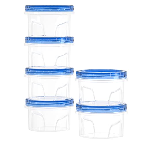 Freshmage [6 Pack-16 oz] Freezer Containers with Lids, Reusable Round BPA-Free Airtight Freezer Containers with Twist Top Lids for Kitchen Meal Prep, Microwave/Dishwasher/Freezer Safe