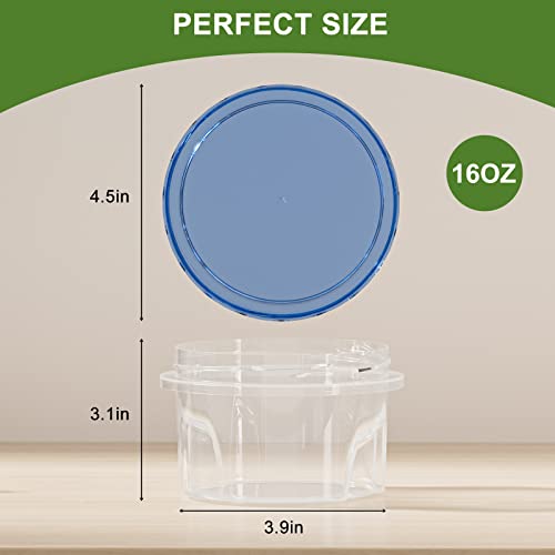 Freshmage [6 Pack-16 oz] Freezer Containers with Lids, Reusable Round BPA-Free Airtight Freezer Containers with Twist Top Lids for Kitchen Meal Prep, Microwave/Dishwasher/Freezer Safe