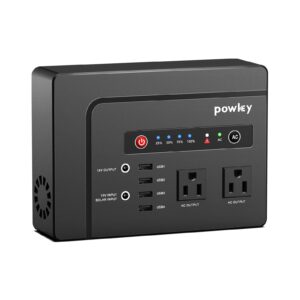 powkey portable power station 200w, 146wh portable solar generator battery pack with 2 pure sine wave ac outlets/4 usb a/1 dc port, lithium battery backup power supply for camping travel outdoor home