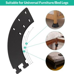 ZhouDaShu Bed Frame Leg Covers, Bed Frame Feet Protectors for Toe Saver, Toe Bumpers Keep Your Toes from Hard Furniture Legs, Spliceable EVA Toe Guard, Black-4 Pcs