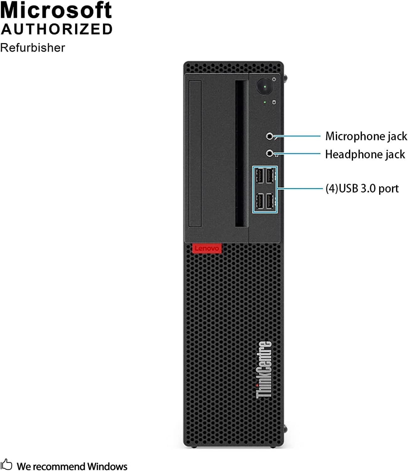 Lenovo ThinkCentre M910S SFF Desktop Computer, Intel Quad Core i5-6500 up to 3.6GHz, 16G DDR4, 512GB SSD, M8+M80, WiFi, BT, DP, VGA, Windows 10 Pro 64 Bit English/Spanish/French(Renewed)