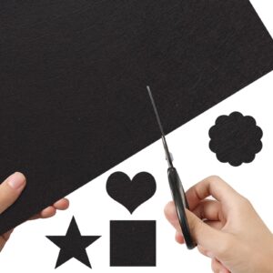 Jtnohx Self Adhesive Felt Sheets, 11 Pieces Stiff Sticky Felt, 8"x12" Felt Sheets with Adhesive Backing for Crafts, Felt Drawer Liner for Jewelry Box Drawer DIY (Black)