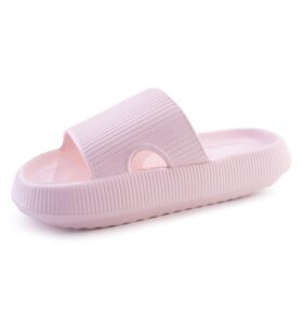 summerjoy cloud slides for women and men, soft cloud slippers, massage black bubble slides easy clean thick sole non-slip pillow slippers, shower, swimming, beach, indoor and outdoor pillow slides