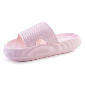 SUMMERJOY Cloud Slides for Women and Men, Soft Cloud Slippers, Massage Black Bubble Slides Easy Clean Thick Sole Non-slip Pillow Slippers, Shower, Swimming, Beach, Indoor and Outdoor Pillow Slides