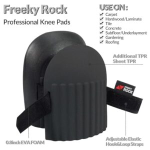 FREEKYROCK Professional Gardening Knee Pads with Additional TPR Cap for Men & Women - EVA Foam Cushion Home & Garden kneeler,Lightweight, Washable,Soft Inner & Adjustable Elastic Straps