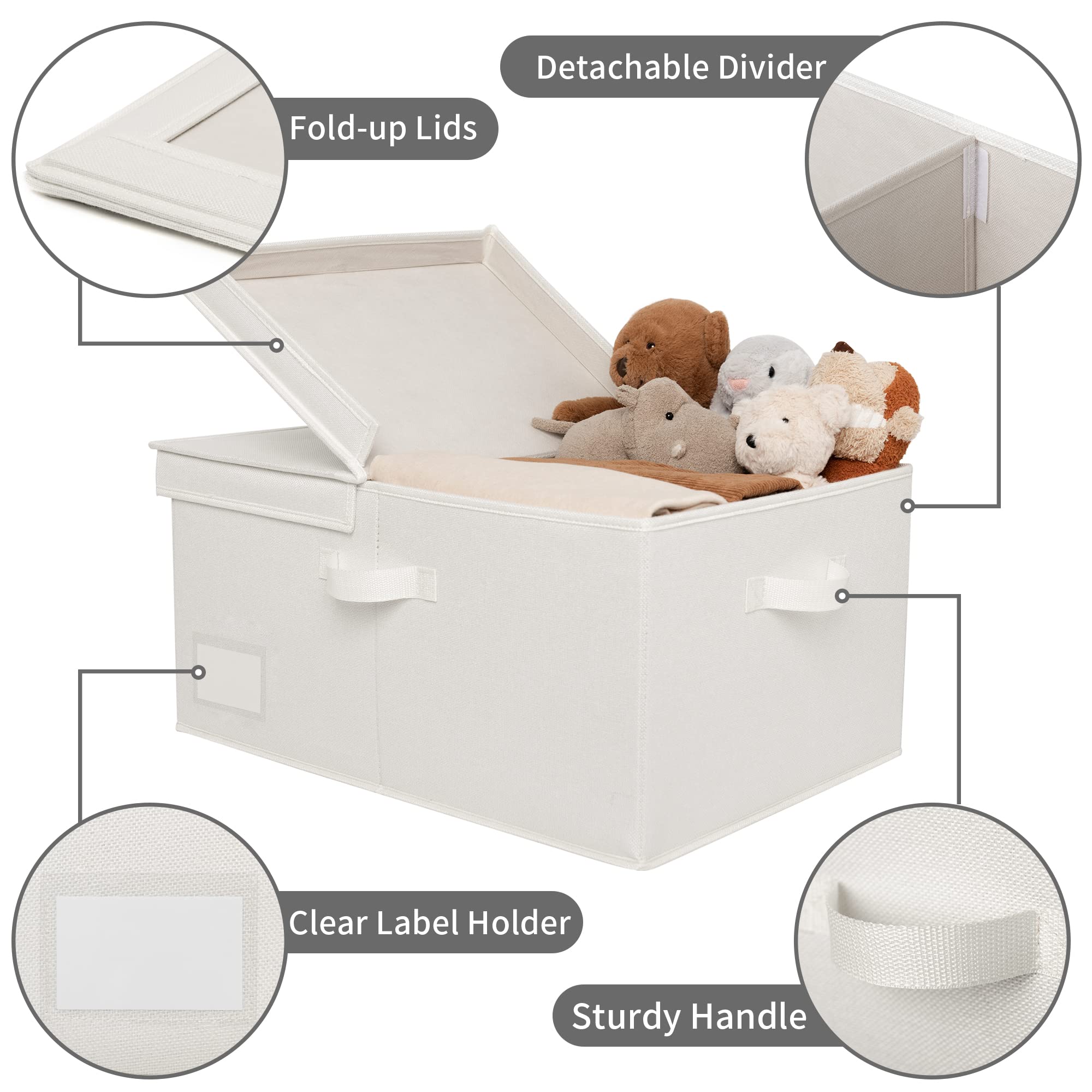 GRANNY SAYS Bundle of 1-Pack Extra Large Storage Boxes & 3-Pack Rectangle Storage Bins with Lids