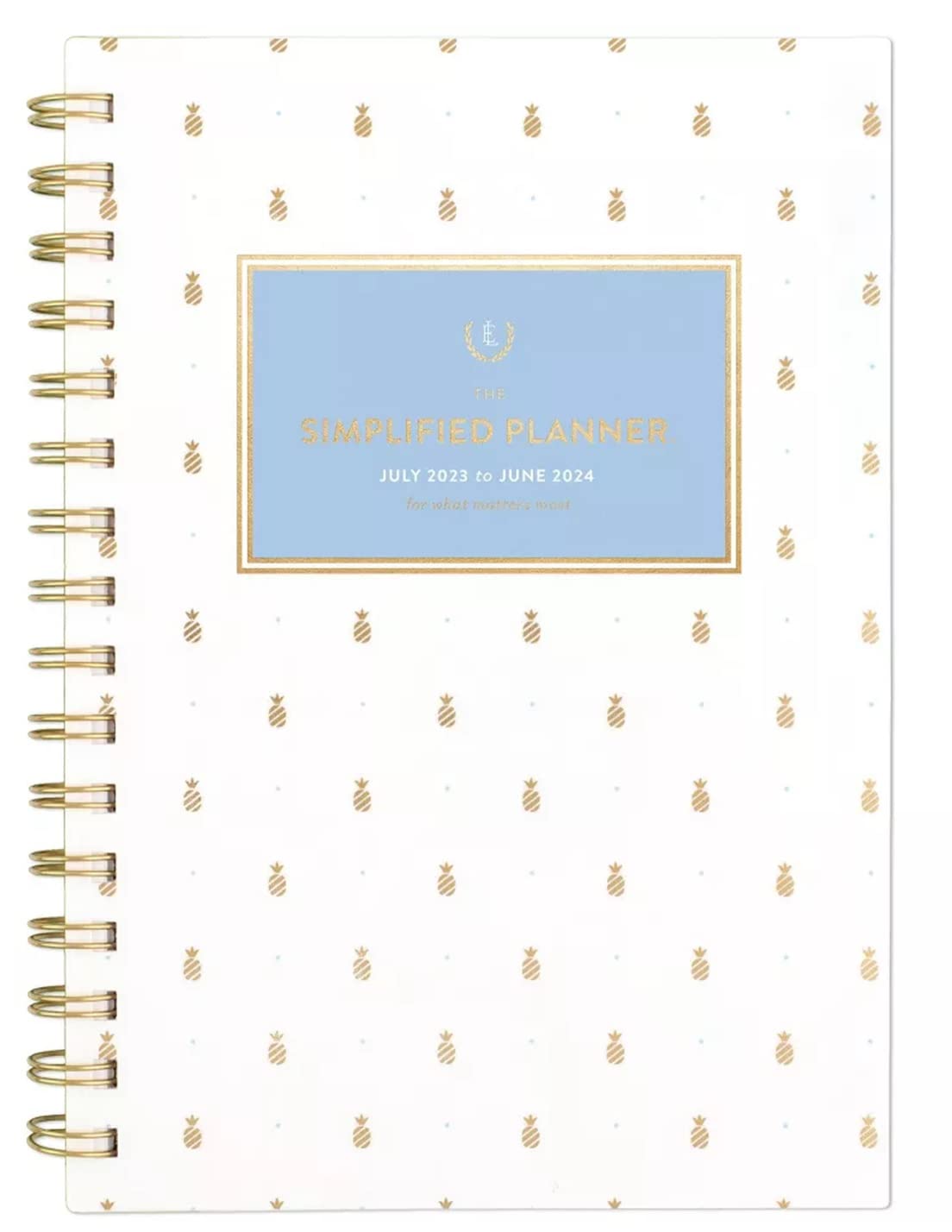 At-A-Glance Emily Ley Simplified Jul 2023 - Jun 2024 Planner 8.5"x5.375", Weekly/Monthly, Pineapple