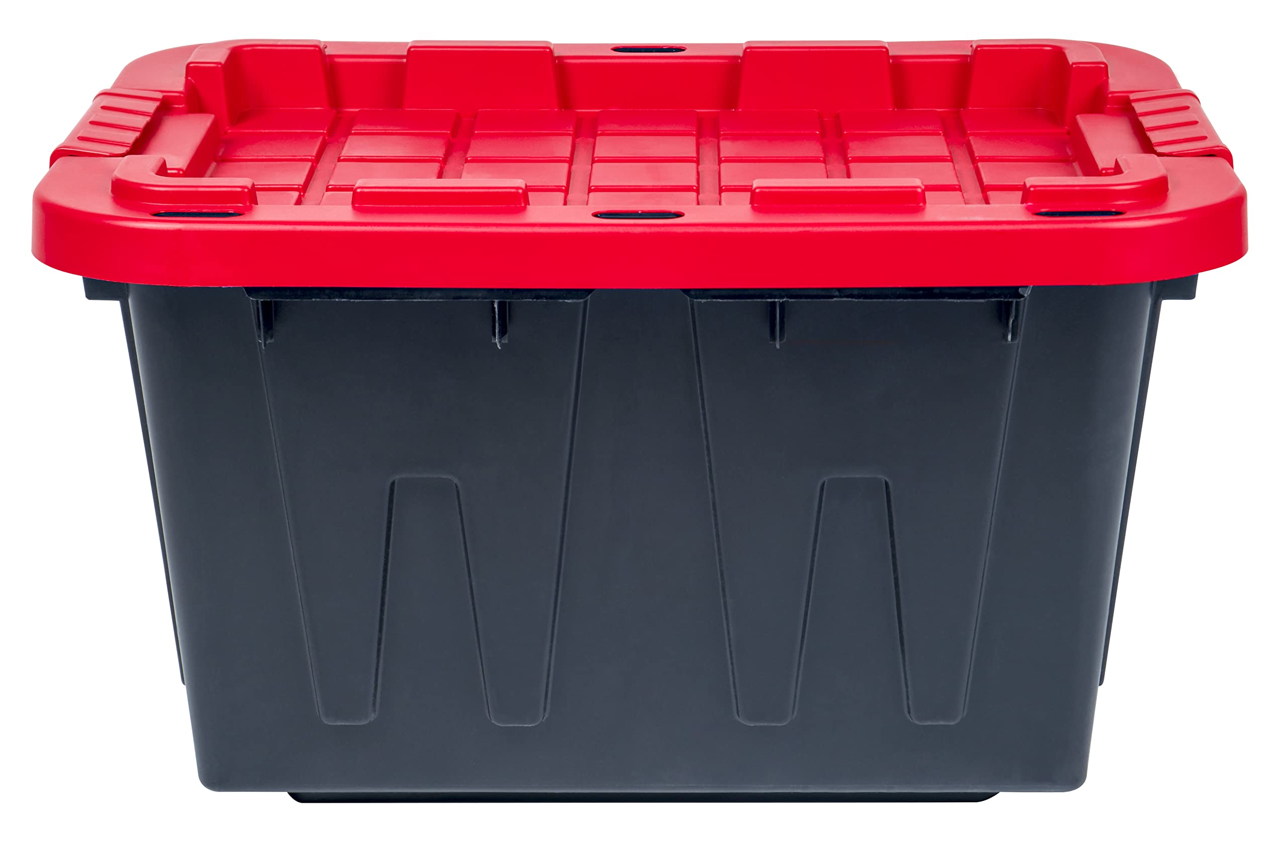 American Lifting 12-Gallon Storage Containers - Tough with Lids Durable Stackable - Keep Your Belongings Safe and Organized - (4 Pack - Red)