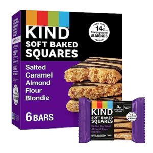 kind soft baked squares, salted caramel almond flour blondie, 6 count