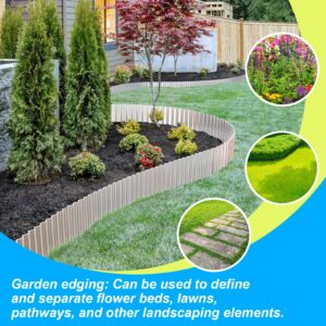 LAVEVE Corrugated Metal Garden Edging - Sturdy Border Perfect for DIY Flower Beds and Landscaping Borders (Silver, 8 Inch x 20FT)