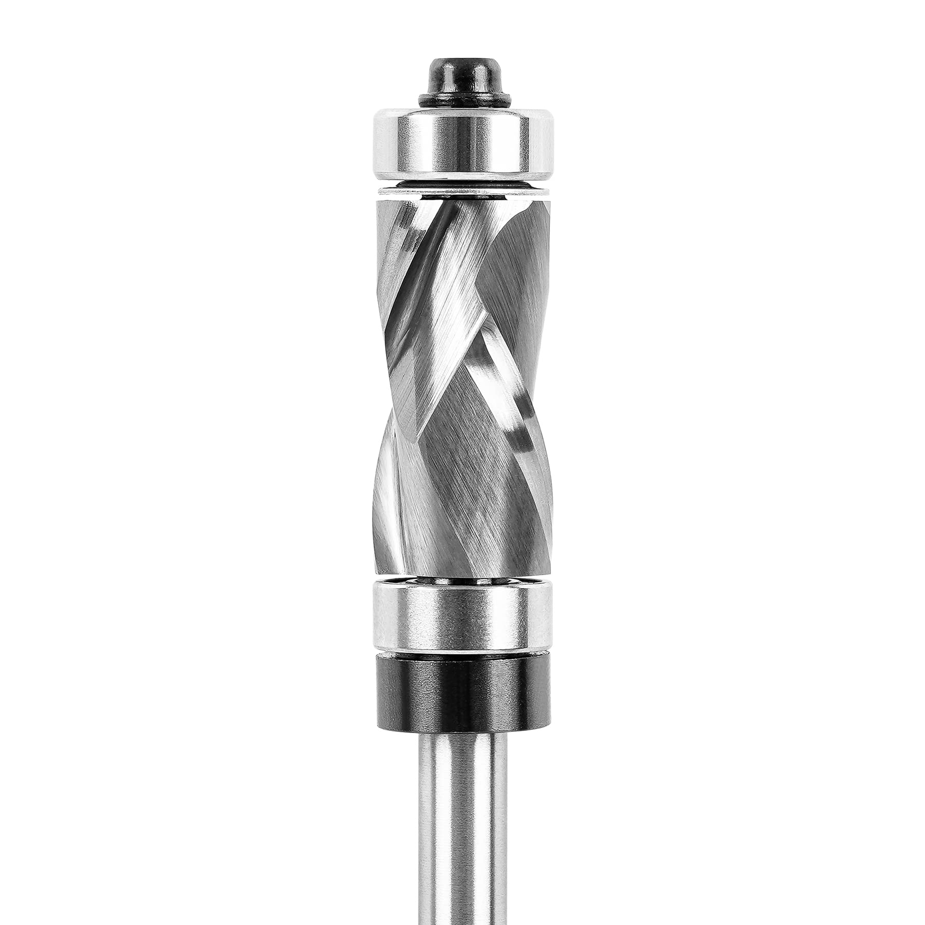 SpeTool Carbide Compressiom Flush Trim Router Bit Top & Bottom Bearing 1/2 inch Cutting Dia with 1/4 inch Shank Pattern Template Woodworking Tool