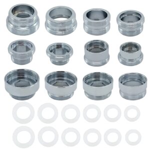 12 pieces faucet adapter kit kitchen aerator adapter male to female,male to male faucet adapter water hose adapter(faucet adapter various sizes)