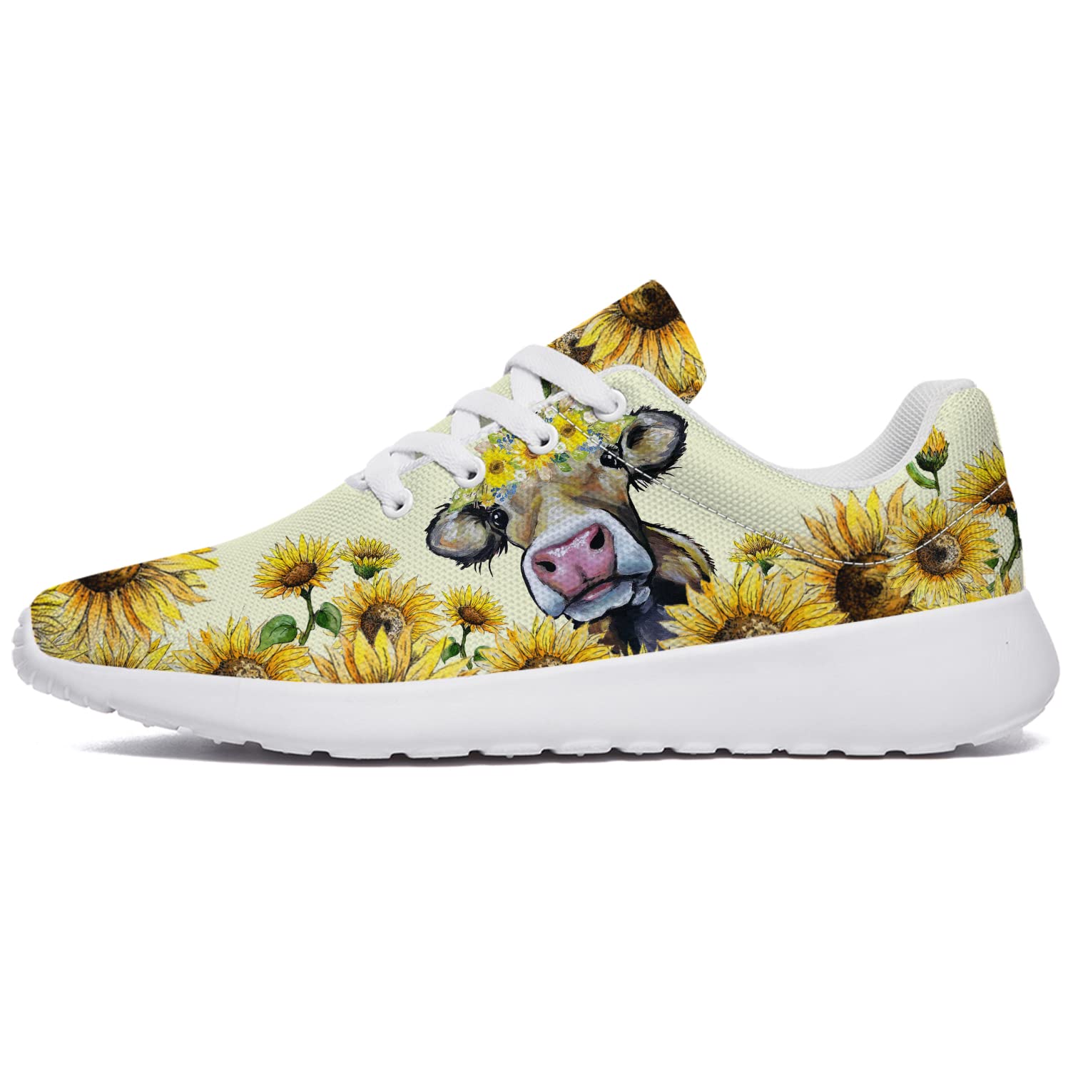 lodaden Women Tennis Shoes Men Sport Running Walking Shoes Outdoor Fashion Lightweight Cow Print Sneakers,US Size 9 Women/7.5 Men