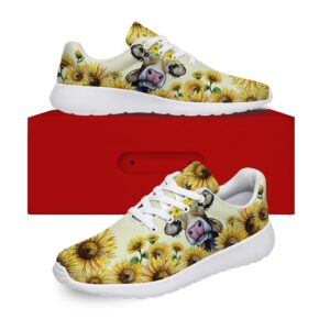 lodaden Women Tennis Shoes Men Sport Running Walking Shoes Outdoor Fashion Lightweight Cow Print Sneakers,US Size 9 Women/7.5 Men