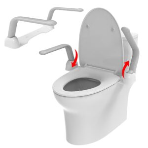 ksitex toilet safety rails for elderly, toilet safety frame senior with armrest handles fold or lift toilet grab bar heavy duty (520 lb) stable support