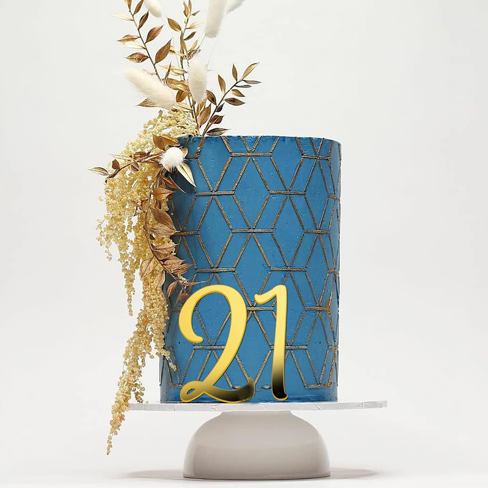 Acrylic Cake Numbers Topper, 0-9 Numbers Happy Birthday Cake Topper Gold Acrylic Wedding Party Cupcake Toppers for Birthday Party Wedding Anniversary Decorations