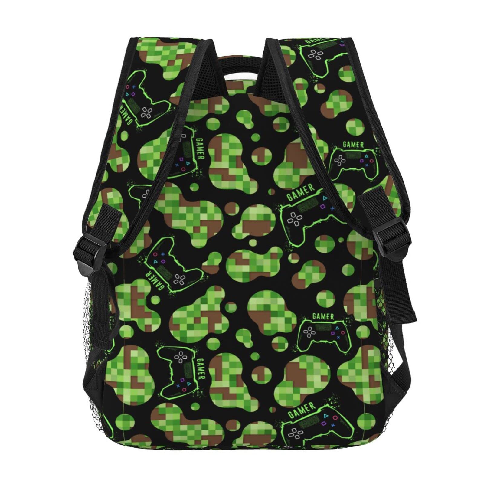 Giwawa Camouflage Dots Backpack for School - Video Game Backpacks for Boys Girls Green Gamer Backpack Camo Preschool Bookbags Rucksack Daypack