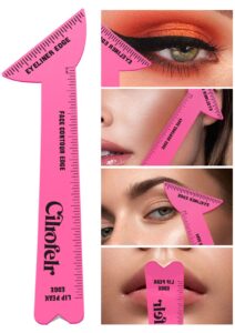 cilrofelr 4 in 1 eyeliner stencils for hooded eyes, reusable eyeliner stencils tool, multi-purpose makeup tool for winged eyeliner, defined eyebrows, face contour and lip line - pink