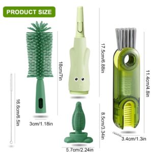 4 PCS Bottle Cleaner Brush, Nipple Cleaner, Straw Cleaner Brush, Multifunctional Cup Crevice Bottle Brush for Baby Bottles, Lid Detail, Washing Breast Pumps, Portable Baby Bottle Brush.