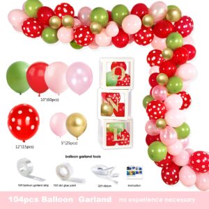 YSHMFEUX Strawberry 1st Birthday Decorations Party Supplies, Strawberry Sweet One Birthday Decor, Berry First Birthday Party Supplies, 1st Birthday g Girl Decoration