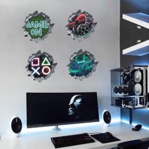 IARTTOP Gamer Wall Decal 3D Gaming Wall Sticker Video Sign Gamer Wall Decals for Boys Room Bedroom Playroom Decoration