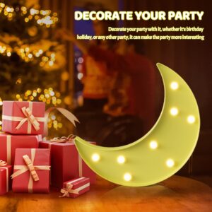 Ganrami Yellow Moon Decor Bedroom, Battery Powered Moon Night Light for Kids, Kids Room Decor, Baby Room Decor, Nursery Wall Decor, Kids Night Lights for Bedroom, Toddler Night Lights