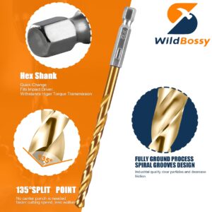 M35 Step Drill Bit Set 1/8"-7/8"(3 pcs), 1/4" Hex Shank HSS Four Spiral Flute Design, Impact Resistant - Perfect for DIYers and Professionals - Drill Through Metal, Stainless Steel, Wood