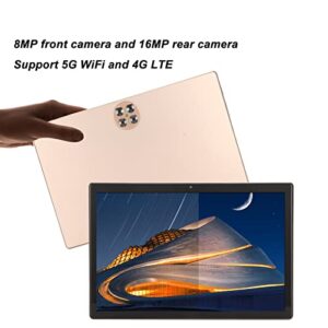 Tablet 10.1 inch Android 12 Tablet, 8GB RAM and 256GB ROM, Octa Core CPU, 5G WiFi, Support 4G Communication Network, Dual 16MP and 8MP Camera, Gold