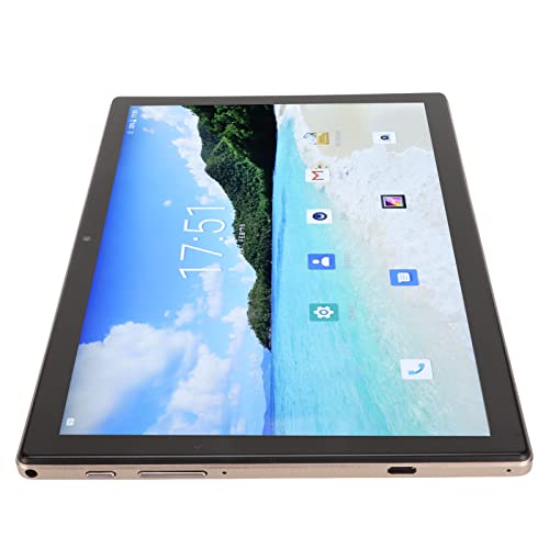 Tablet 10.1 inch Android 12 Tablet, 8GB RAM and 256GB ROM, Octa Core CPU, 5G WiFi, Support 4G Communication Network, Dual 16MP and 8MP Camera, Gold