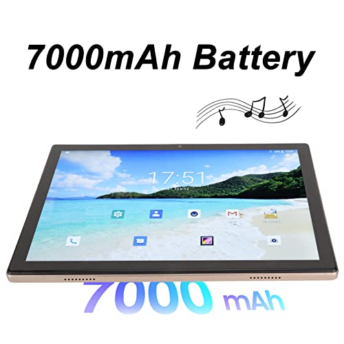 Tablet 10.1 inch Android 12 Tablet, 8GB RAM and 256GB ROM, Octa Core CPU, 5G WiFi, Support 4G Communication Network, Dual 16MP and 8MP Camera, Gold