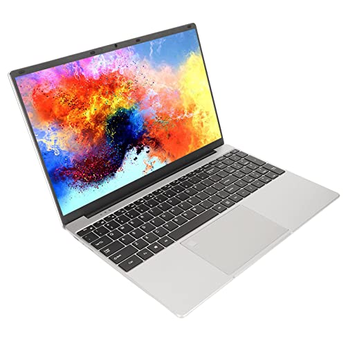 Acogedor 15.6 Inch Full HD Windows 11 Laptop, 16GB RAM and 128GB SSD, with Fingerprint Unlock, Backlight Keyboard, Webcam, Quad Core CPU with 4 Threads, Silver