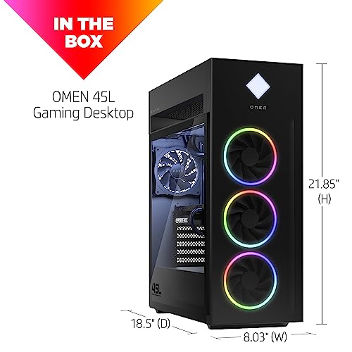 HP OMEN 45L Gaming Desktop, 13th Generation Intel Core i7-13700KF, 32 GB RAM, 1 TB Solid State Drive, NVIDIA GeForce RTX 4080 Graphics, Windows 11 Pro, GT22-1080 (2023)