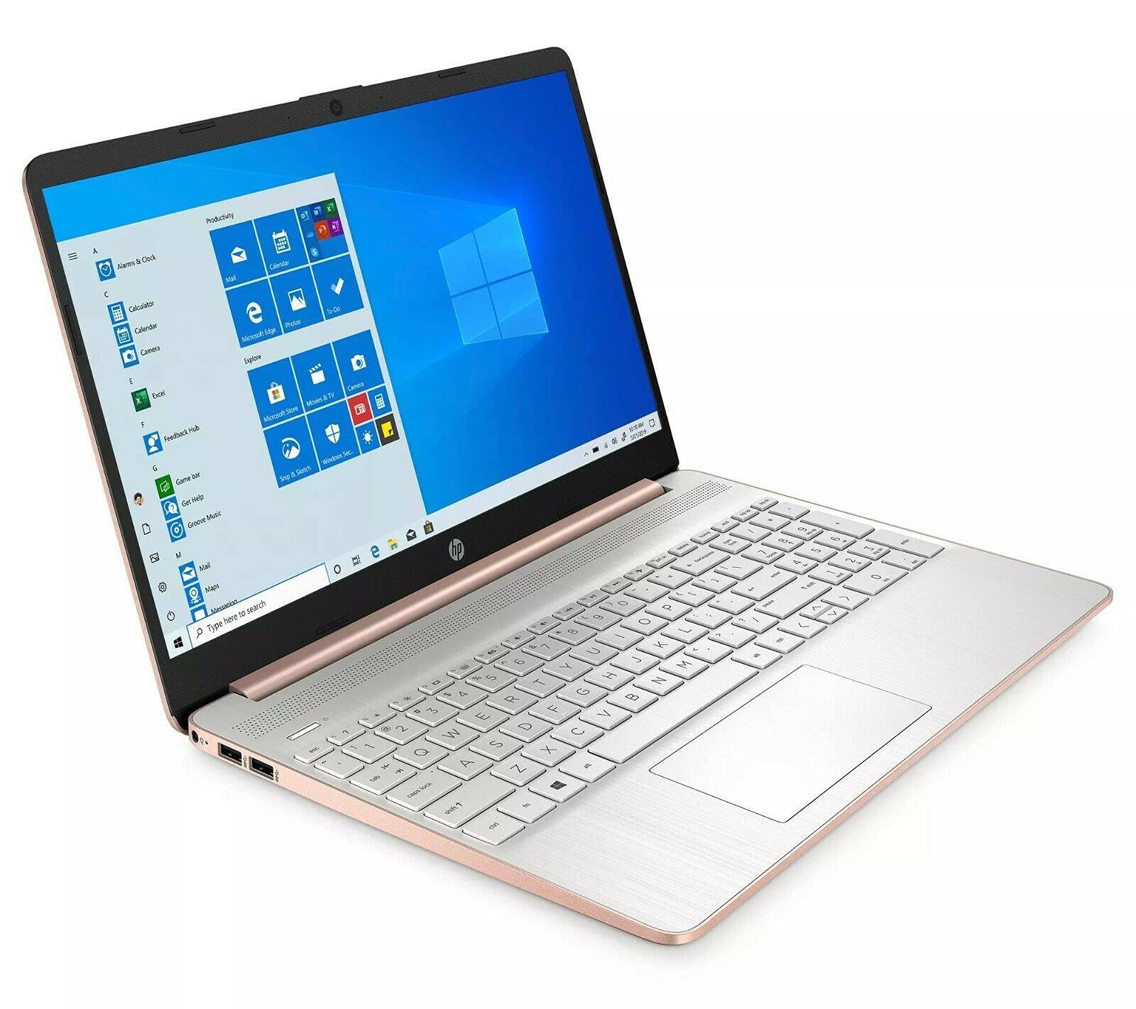 HP 15-ef1073wm, 15.6" HD Screen, AMD Athlon Silver 3050U, 4 GB DDR4 Memory, 128 GB SSD, 1-Year Office 365, Win 10 Home S Mode, Rose Gold