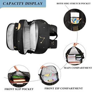 Glaphy Zodiac Sun Moon Stars Boho Constellations Backpack School Bag Lightweight Laptop Backpack Student Travel Daypack with Reflective Stripes