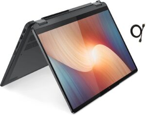 lenovo 2023 flex 5 14" fhd ips touchscreen premium 2-in-1 laptop, amd 6-core ryzen 5 5500u upto 4.0ghz, 16gb ram, 512gb pcie ssd, backlit keyboard, fingerprint, windows 11 home + hdmi cable, gray