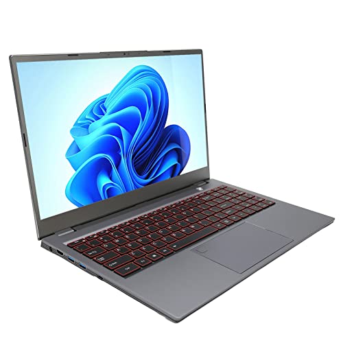 Business Laptop, Six Core CPU Office Laptop Fingerprint Reader 15.6 Inch for Travel (8+256G US Plug)