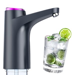 【upgraded】 morsatie water dispenser for 5 gallon bottle, 2-motor faster pumping water pump for universal bottle with usb charging, portable water jug dispenser for home countertop bedside camping
