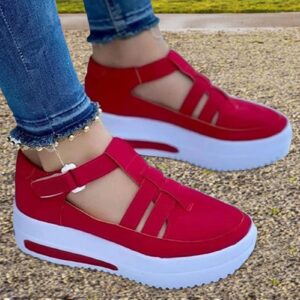 Kumprohu Swezida Shoes for Women - Chunky Shoes for Ladies - Orthopedic Arch Support, Swezida Casual Sandals, Walking Shoes for Exercise Red