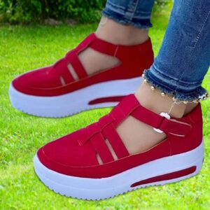 Kumprohu Swezida Shoes for Women - Chunky Shoes for Ladies - Orthopedic Arch Support, Swezida Casual Sandals, Walking Shoes for Exercise Red