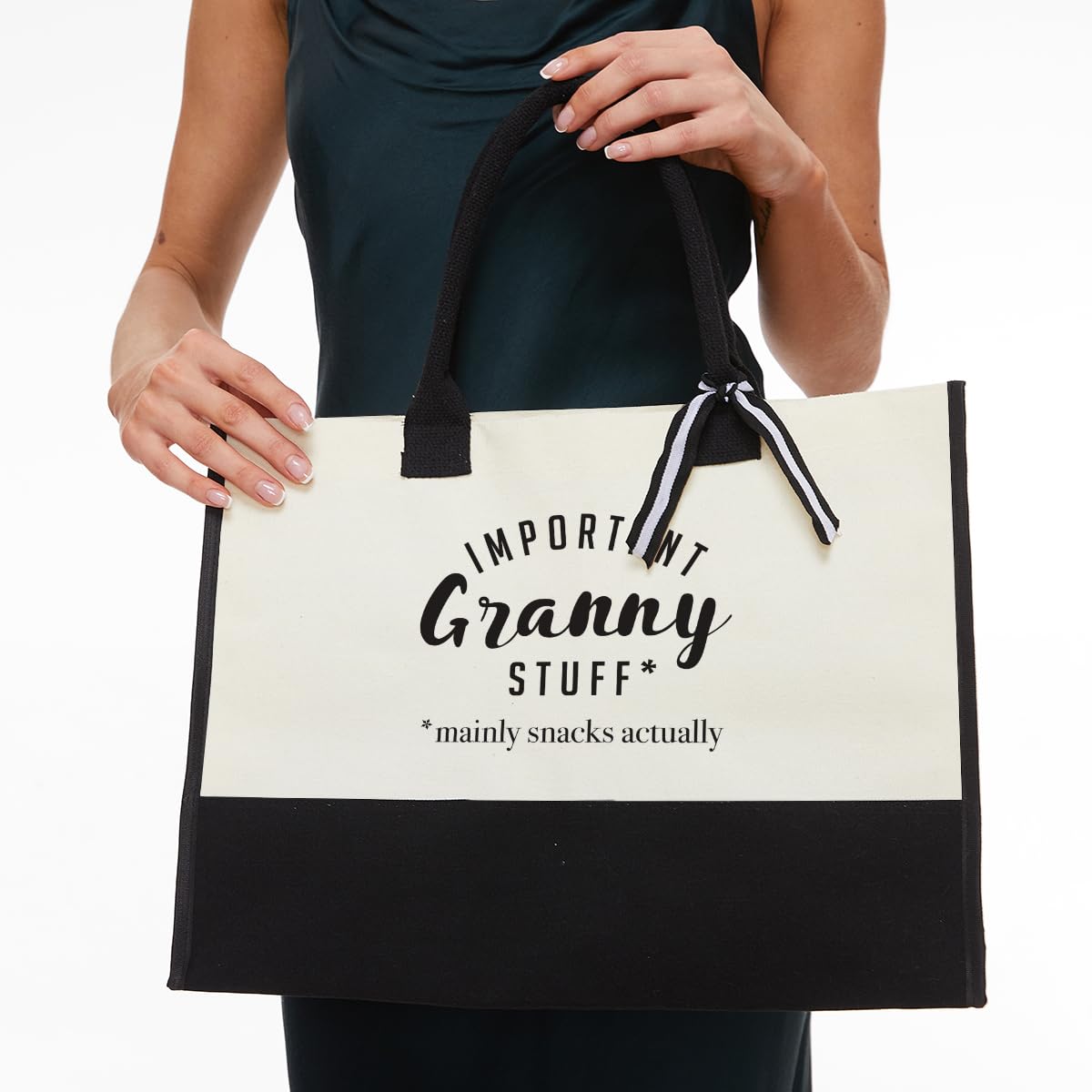 FORBIDDEN PAPER Granny Gifts Best Grandma Gifts Tote Bag Handbag Shopping Bag Granny Stuff for Grandmother Grammy Gigi Gifts First Time Grandma Gifts Beach Bag Birthday Christmas Presents for Travel