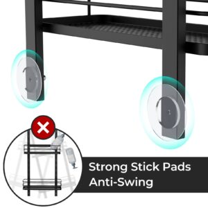 ODesign Shower Caddy Organizer Over Head Anti-Swing Hanging Bathroom Shelves Basket Rack Rustproof (Black, 11.9" x 4.84" x 36.2")