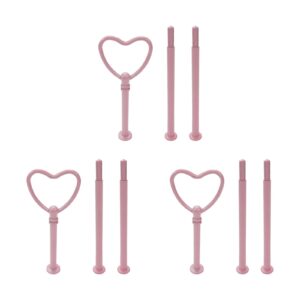 utalind 3 set metal 3 tier leaf cake stand centre handle fittings, fruit heavy plate handle fittings, cupcake stand hardware fittings (pink heart)