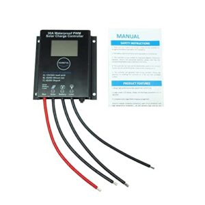 HUINETUL 30A PWM Solar Charge Controller IP68 Waterproof Fit for Lithium ion Lifepo4 Lead-Acid Battery
