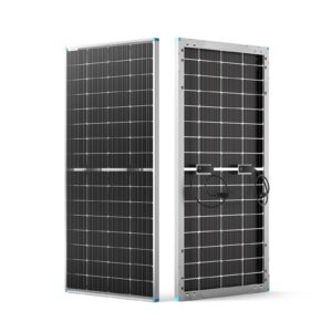 renogy bifacial 220 watt 12 volt solar panel monocrystalline rigid high-efficiency pv module power charger for rv marine rooftop farm battery and other off-grid applications