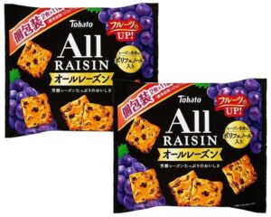 tohato all raisin cookies family size 2 bags with maiko sticker pio big bazar