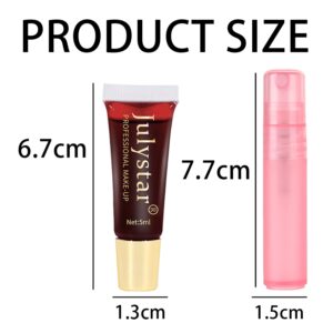 Meilury Lip Stain Set, 5 Colors Lip Stain Peel Off Mask Lip Gloss, Lip Tattoo Lip Tint Stain Matte Lipstick, Long Lasting Waterproof Non-stick Cup Lip Tint Peeling Stain Lipstick For Women (5 Colors)