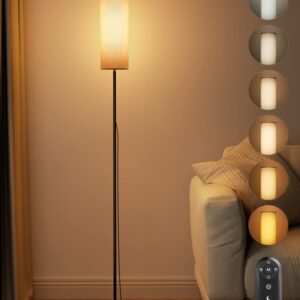 bedee Floor Lamp for Living Room - Modern Standing Lamps 6 Color Temperature 20W with Remote Control Dimmable Lighting for Living Room, Bedroom, Kids Room, Office and Home Decor