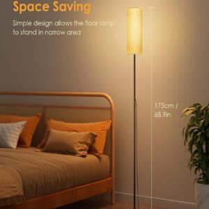 bedee Floor Lamp for Living Room - Modern Standing Lamps 6 Color Temperature 20W with Remote Control Dimmable Lighting for Living Room, Bedroom, Kids Room, Office and Home Decor